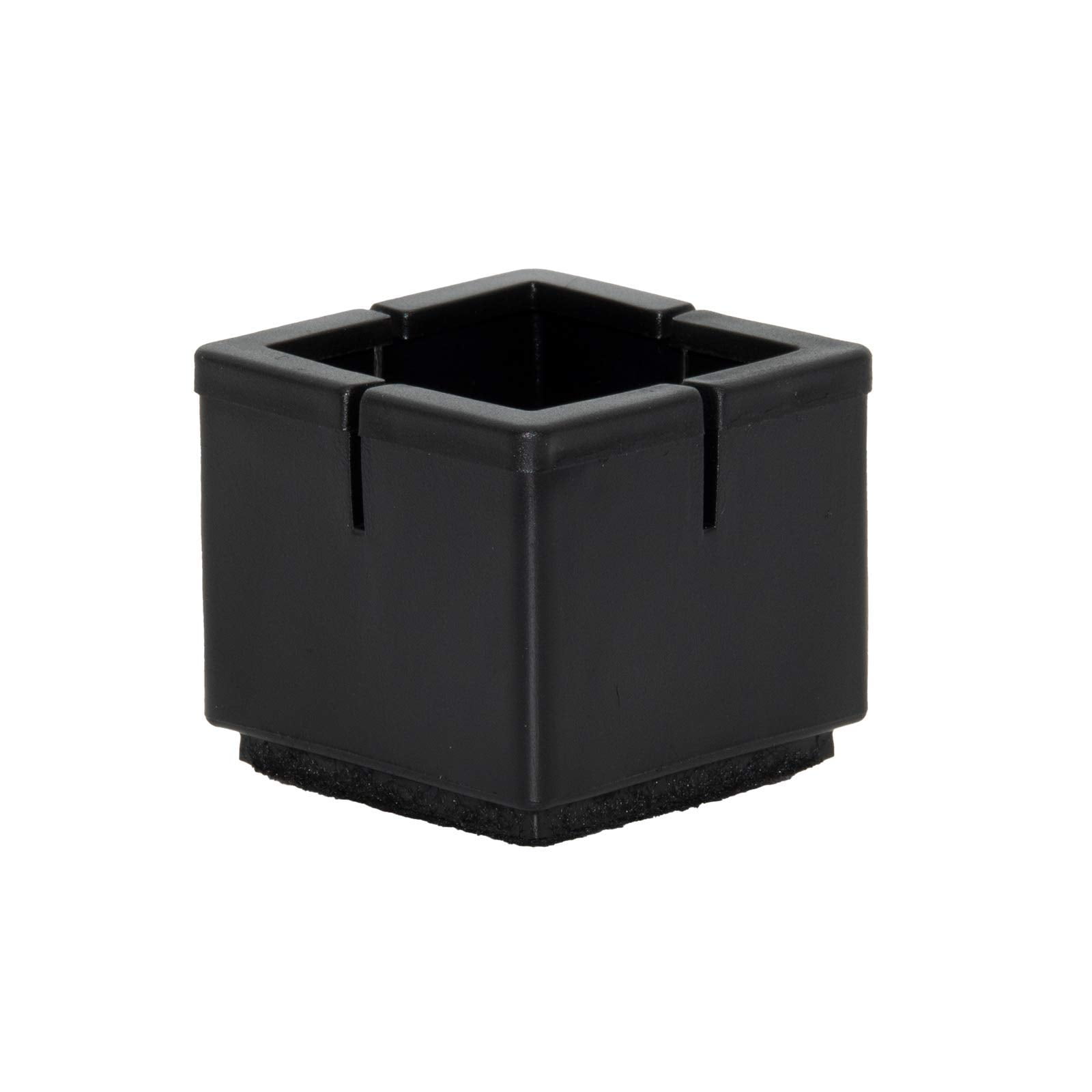 Flyshop Square Flexible PVC Leg Tips with Felt Furniture Chair Leg Caps Floor Protectors, 1-3/16" to 1-3/8", 31 to 36 mm, Black, 10Pcs (Type 8)