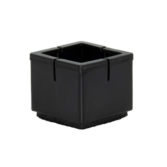 Flyshop 8PCS Square Chair Leg Caps with Felt Pads Durable PVC Protective Feet Cap Prevent Scratches Reduce Noise Felt Furniture Pads, Black Floor Protectors, 31 to 36 mm