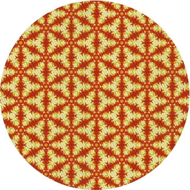 Ahgly Company Tapis d'Intérieur Lavables en Machine, Ronds, Transitionnels, Jaune Vif, Ronds de 6 Pi