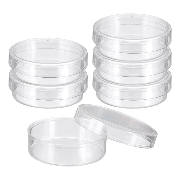 Uxcell Placas de Petri de Plástico de 35mm con Tapas, Paquete de 6 Placas de Petri para Experimentos de Ciencia de Laboratorio, Transparentes