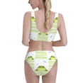 thumbnail image 3 of Daiia Frogs and Dragonflies printed 2 piece Swimsuit Bikinis for Women High Waisted Racerback Bathing Suits Summer Tummy Control Scoop Neck Swimwear-Large, 3 of 8