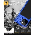 thumbnail image 4 of Military Grade Aluminum Magnetic Case for iPhone 15 (6.1"), Heavy Duty Rugged Cover with Built-in Glass Screen Protector & Camera Kickstand,Blue, 4 of 5
