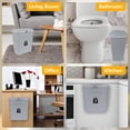 thumbnail image 7 of LQQBOX 2.4 Gallon Kitchen Compost Bin for Counter Top or Under Sink, Hanging Small Trash Can with Lid for Cupboard/Bathroom/Bedroom/Office/Camping, Mountable Indoor Compost Bucket, Gray, 7 of 7