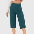thumbnail image 2 of YDLCAFD Women's Casual Straight Leg Pants With High Waisted Button Elastic Tight Pants, 2 of 4