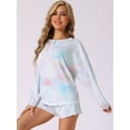 thumbnail image 2 of DARING DIVA Women's Tie Dye Tops with Shorts Pajamas Sets XL Pink, 2 of 6