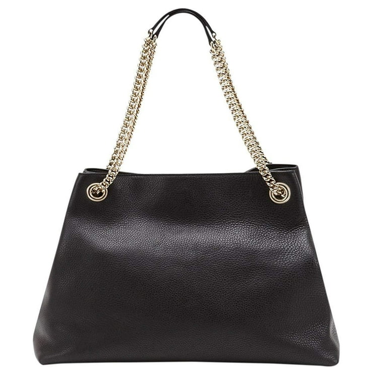 Gucci Soho Black Leather Bag with Interlocking GG Logo and Gucci Soho Black Leather Bag with Interlocking GG Logo and