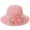 *28Light Purple, variant on Women's Short Brim Linen Woven Bucket Hat with Floral Mesh Bow Elegant Breathable Summer Sun Hat Pink