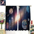 thumbnail image 3 of Galaxy Planet Curtains Outer Space Universe Nebula Stars Starry Sky Curtain with Rod Pocket for Living Room Bedroom Dorm Home Decor Drapes Window Treatments 2 Panels Set 84x84in, 3 of 6
