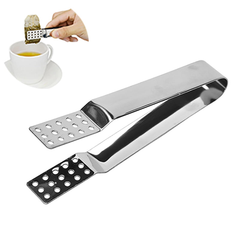 Hot Stainless Steel Teabag Squeezer Tea Bag Tongs Strainer Ice Cube Kitchen T
