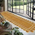 thumbnail image 3 of GRUHUM Scalloped Jute Area Rug 2'6"x4'ft Natural Base Off White Trim Handwoven Runner Reversible Soft Braided Farmhouse Jute Runner Rug Indoor Livingroom Bedroom Kitchen Hallways Enterways, 3 of 9