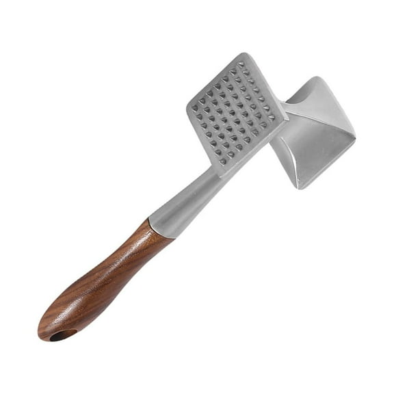 KONTONTY Meat Hammer Mallet Heavy Duty Meat Tenderizer Tool Zinc Alloy Wood For Crushing Nuts And Garlic