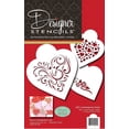 thumbnail image 4 of Designer Stencils Contemporary Hearts Cookie Stencils, Beige/Semi-Transparent, Fits 4" heart cutter, 4 of 9