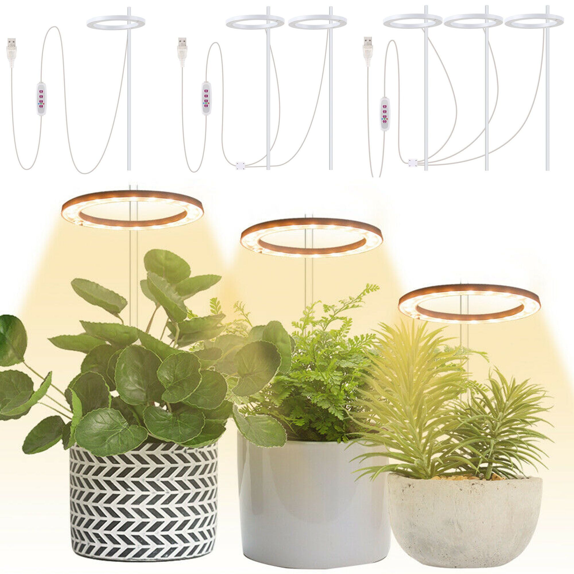 Deago Grow Lights for Indoor Plants Full Spectrum LED Plant Growing ...