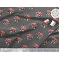 thumbnail image 3 of Soimoi Gray polyester Crepe Fabric Barn & Cow Farm Printed Fabric 1 Yard 52 Inch Wide, 3 of 3