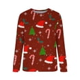 thumbnail image 4 of Sweatshirt de Noël pour Femmes 2023 Mode Imprimé Manches Confortable Respirant Col Rond en Solde, 4 of 5
