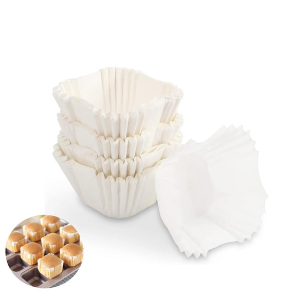 100pcs Square Cupcake Liners Disposable Baking Liners for Cupcakes and Desserts Greaseproof White Cake Wrappers for Parties and Events