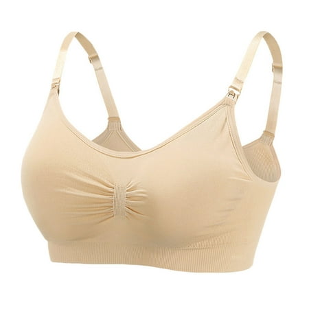 

WGOUP Women s Fashion Front Buckle Push Up Postpartum Thin Breastfeeding Bra Underwear Complexion(Buy 2 Get 1 Free)