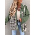 thumbnail image 4 of SHAR Women's denim jacket, long sleeve plaid button down shirt jacket, 4 of 5