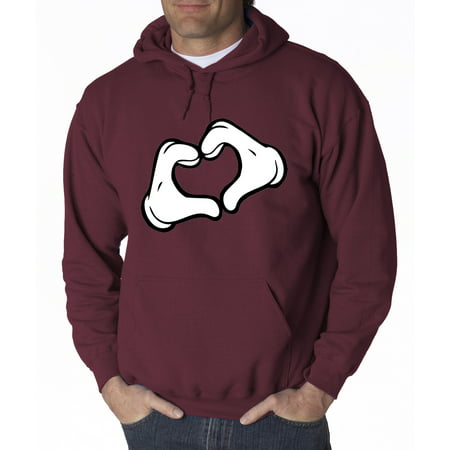 028 - Hoodie Mickey Heart Cartoon Hands Sweatshirt