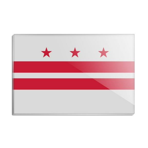 Washington D.C. The District of Columbia Flag Rectangle Acrylic Fridge Refrigerator Magnet