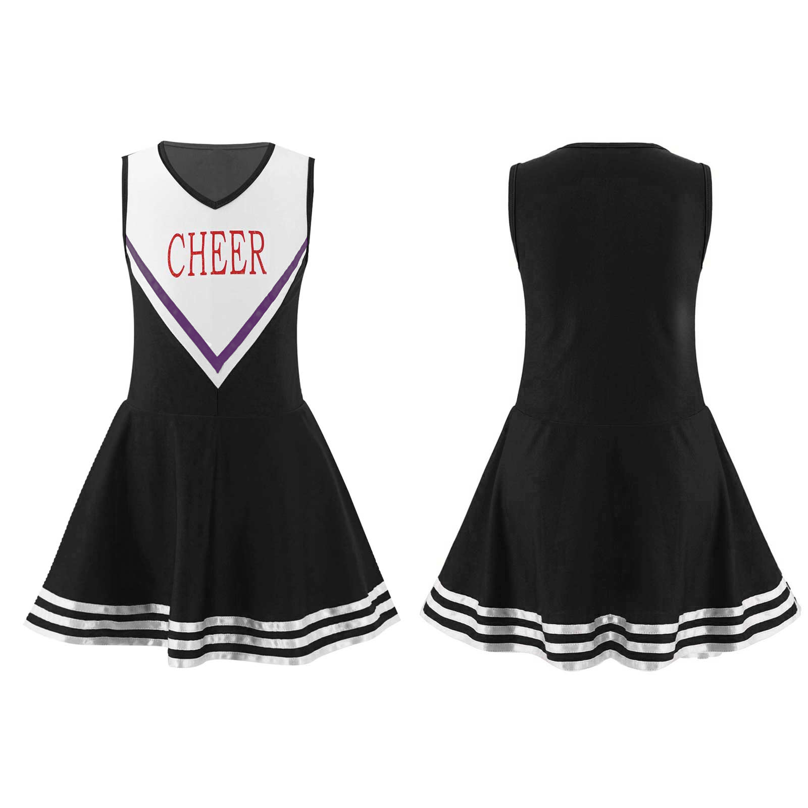 iiniim Kids Girls Halloween Cheer Leader Uniform Cheerleading Dress Performance Costume Cosplay