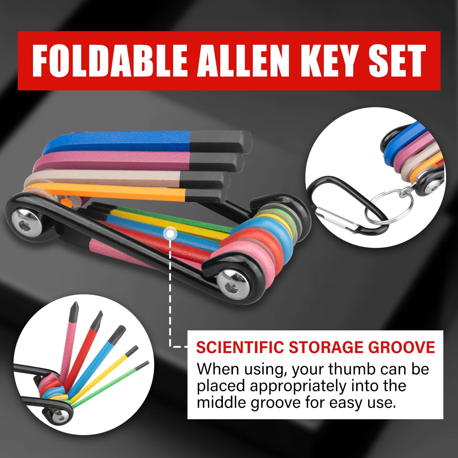 TOPEX 38Pcs Allen Key Set Hex Key Allen Wrench Folding Hex Key Ball End Metric/SAE/Star