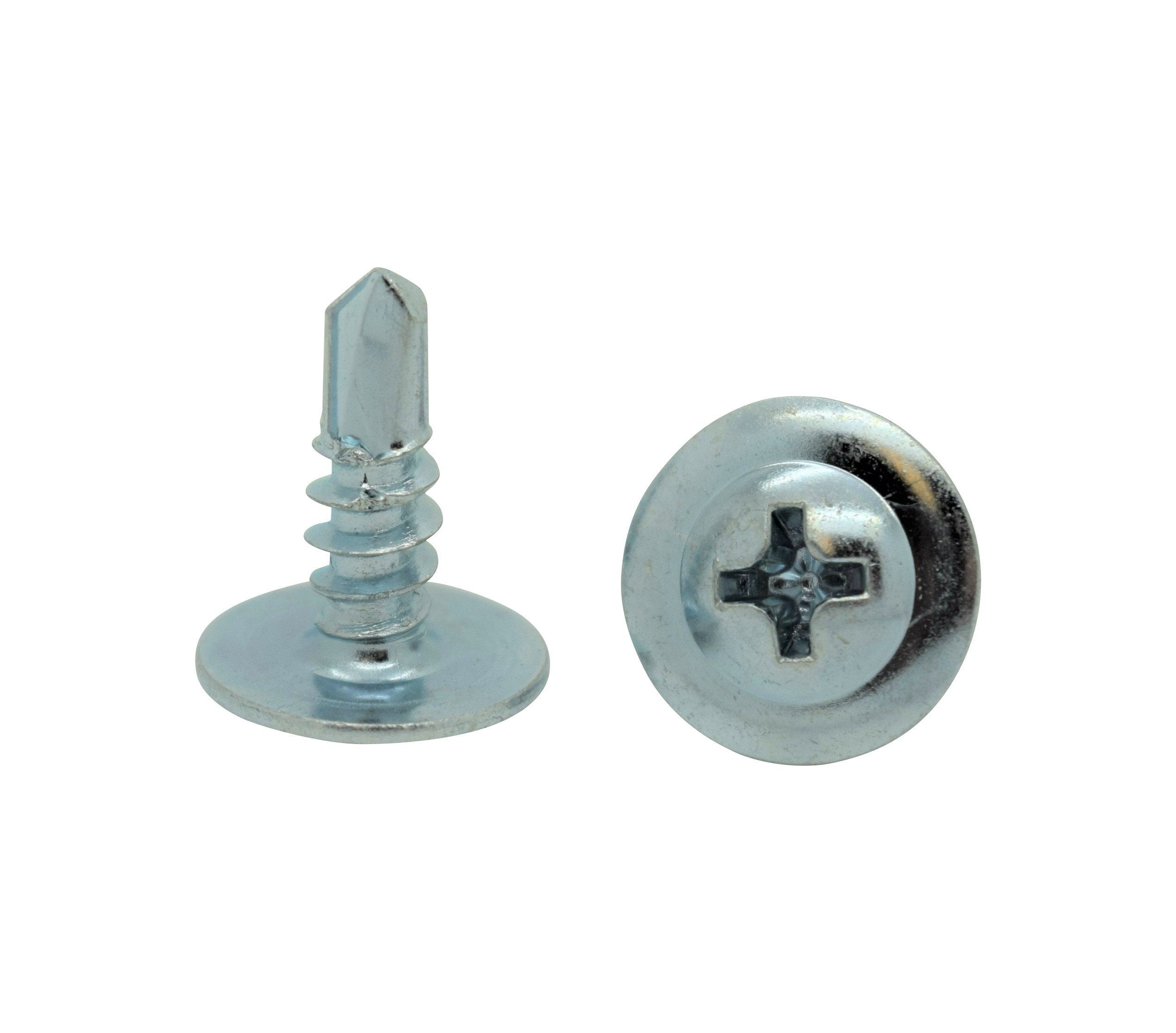 100 Qty 8 x 1/2" Zinc Wafer Modified Truss Head TEK Self Drilling
