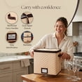 thumbnail image 5 of Wine Glass Storage Box with Dividers, Holds 12 Glasses up to 3-in Wide, Quilted Microfiber Stemware Storage Case with Carry Handles, Ideal for Champagne Flute Glasses, 5 of 8