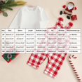 thumbnail image 4 of Ulanda Newborn Infant Baby Boy Christmas Clothes Long Sleeve Romper Top Gingham Plaid Overall Pants 2Pcs Fall Winter Outfits Set (Red, 9-12 Months), 4 of 7