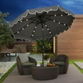 thumbnail image 4 of YEXJ 9 FT Solar Patio Umbrella, 2-Tiers Scalloped Outdoor Table Market Umbrella with 32 LED Lights, Vented Top, Tilt Adjustment, Crank, 8 Ribs for Backyard Poolside Deck Beach Lawn (Gray), 4 of 10