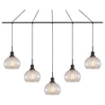 thumbnail image 4 of Woodbridge Lighting Austin 5-Light Glass Linear Pendant in Bronze/Clear Seedy, 4 of 5