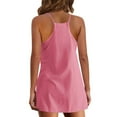 thumbnail image 6 of Wiyuqeen Women's Spaghetti Strap Mini Dress with Shorts Dressy Casual V Neck Sleeveless Athletic Dress Comfy Baggy Plain Short Tennis Dress with Pockets, 6 of 8