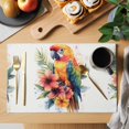 thumbnail image 2 of Summer Animal Placemats Set of 12, Retro Watercolor Floral Parrot Non-Slip Place Mats Washable Table Mats for Kitchen Dining Table Decorations Indoor/Outdoor, 2 of 9