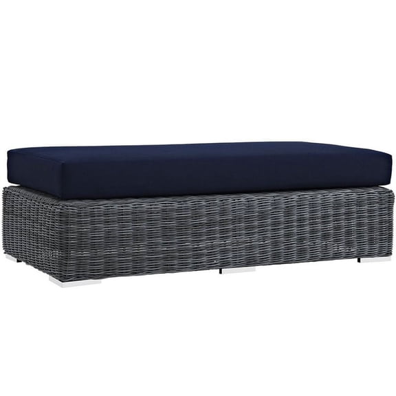 Modway Summon Outdoor Patio Sunbrella Rectangle Ottoman EEI-1877-GRY-NAV