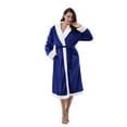 thumbnail image 5 of Women's Sherpa Bathrobe, Soft Warm Fleece Long Robe, Shawl Collar, Comfy, Full Length, 5 of 6
