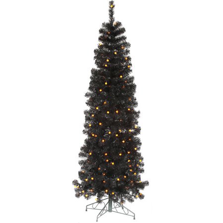 vickerman pre lit 75 black pencil pine artificial christmas tree led orange - Black Artificial Christmas Tree vickerman pre lit 75 black pencil pine artificial christmas tree led orange - Black Artificial Christmas Tree