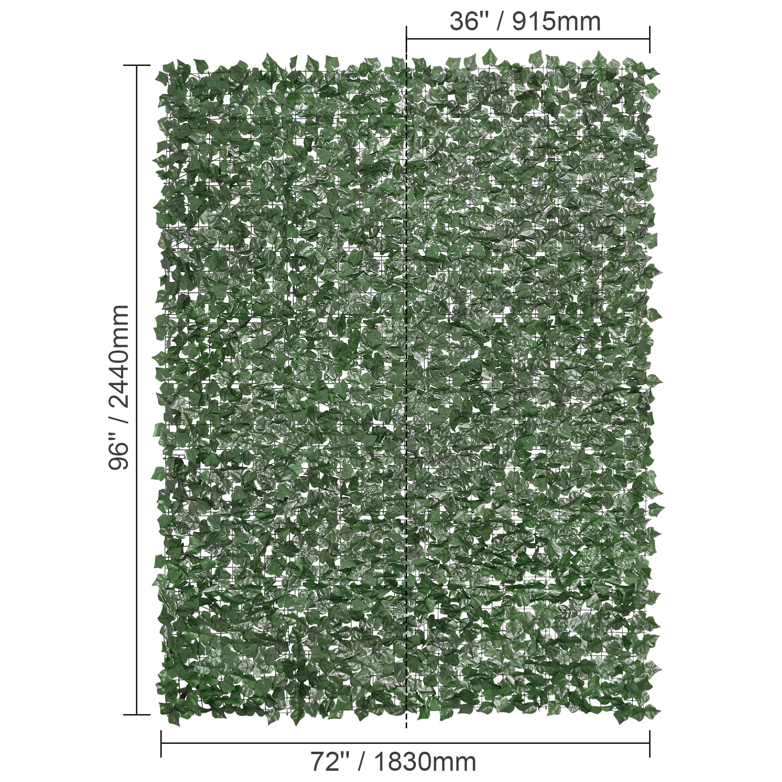 SKYSHALO 96"x72" Artificial Faux Ivy Leaf Fence Screen for Exterior Garden, Yard, Balcony, Patio