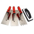 thumbnail image 2 of 6pcs Tile Tools,Stainless Steel Square Notched Trowel Set,Grout Float and Grout Sponge for Tiling Installation Grouting,3 x Stainless steel square notched trowel 1 x Rubber float 2 x Grout sponges, 2 of 6