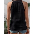 thumbnail image 6 of Women'S Elegant - V Neck Sleeveless Blouse Guipure Lace Work Office Top Black L, 6 of 7