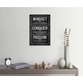thumbnail image 3 of Motivational Poster Passion Mindset Conquer Inspirational Canvas Wall Art Paintings Motivation Artwork Living Room Office Prints Wall Decor Decoration Wooden Framed Ready to Hang [12''Wx 18''H], 3 of 6