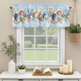 thumbnail image 3 of Ocean Coral Shell Window Valance Curtain Starfish Conch Blue Rod Pocket Short Curtain for Living Room, Bedroom & Kitchen Window Decor 54x18in, 3 of 8