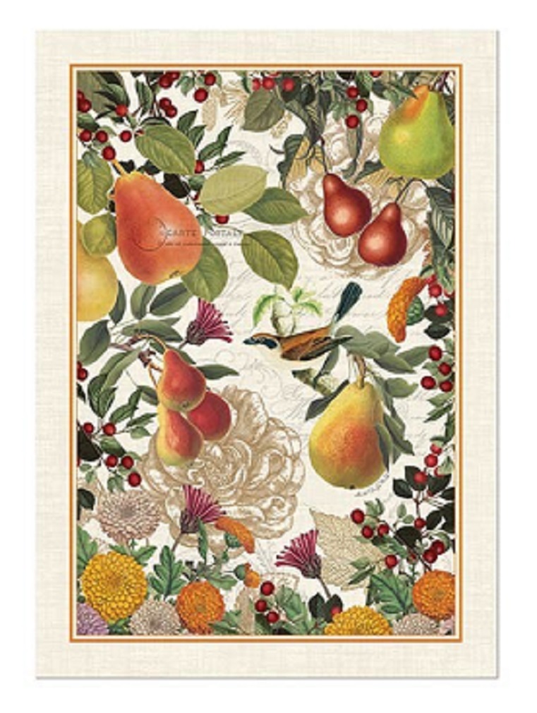 Michel Design Works Golden Pear Cotton Kitchen Dish Towel Multicolor 