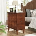 thumbnail image 4 of Tribesigns Wood End Table, Fully Assembled Narrow Side Table with 3 Drawers, Pre-Assembled Nightstand Slim Bedside Table for Small Spaces, Living Room, Bedroom, 4 of 9