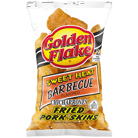 Golden Flake Snack Foods Sweet Heat Barbecue Flavored Fried Pork Skins 3.25 oz. Bag (3