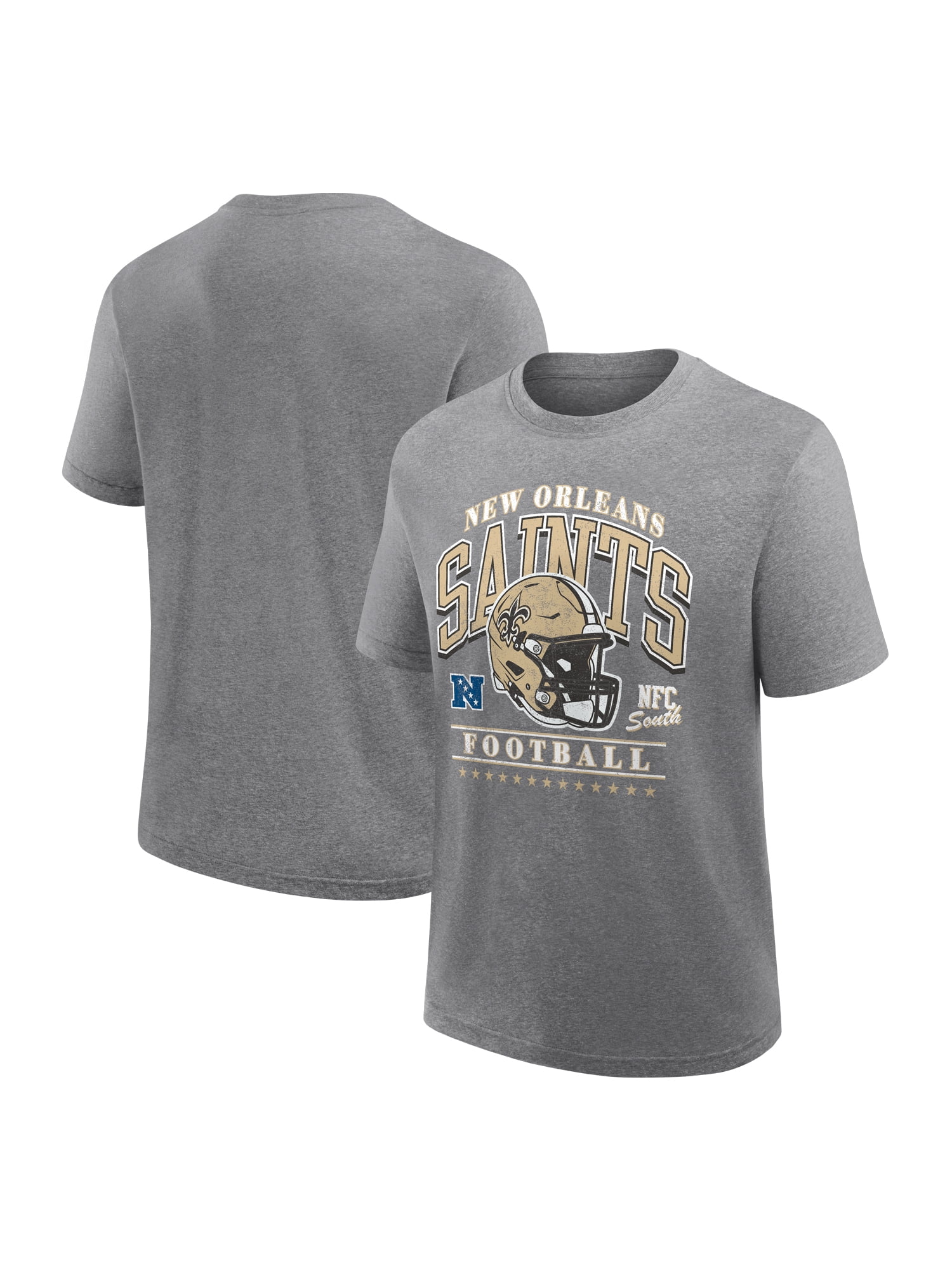 NFL New Orleans Saints Men's Synthetic Charcoal Heather Short Sleeve T-Shirt