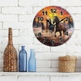 thumbnail image 3 of GZHJMY Horse Painting Round PVC Wall Clock, Battery Operated Silent Non Ticking Desk Clock for Home Bedroom Kitchen Office School Decor Wall Clock 9.9 Inch, 3 of 6