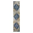 thumbnail image 1 of 596437 Vienne Vintage Faded Medallion Ivory and Navy Area Rug Runner 2'2"x10', 1 of 3