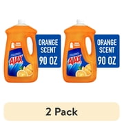 (2 pack) Ajax Ultra Liquid Dish Soap Orange Scent, Triple Action, 90 fl oz Bottle