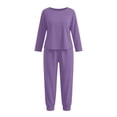 thumbnail image 4 of Sevevn Women Plus Size Crew Neck Long Sleeve Top and Jogger Pants 2 Piece Loungewear Pajama Set, 4 of 6