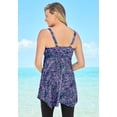 thumbnail image 2 of Swim 365 Women's Plus Size Longer-Length Handkerchief Hem Tankini Top, 2 of 6
